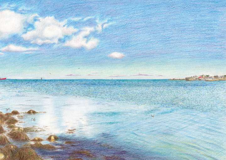 Dun Laoghaire Seascape A4 Print