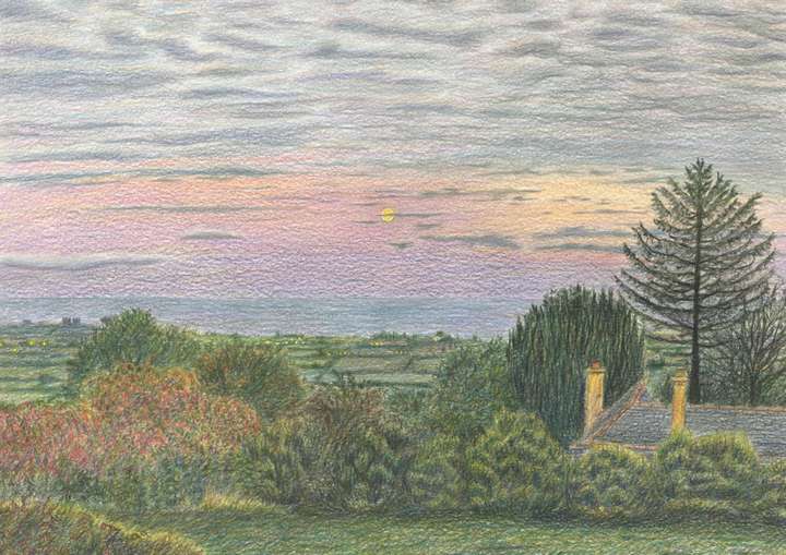 Moon Over Carlingford A4 Print