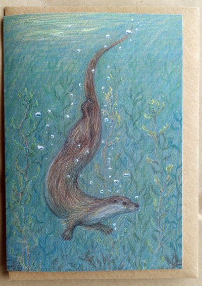Diving Otter Card